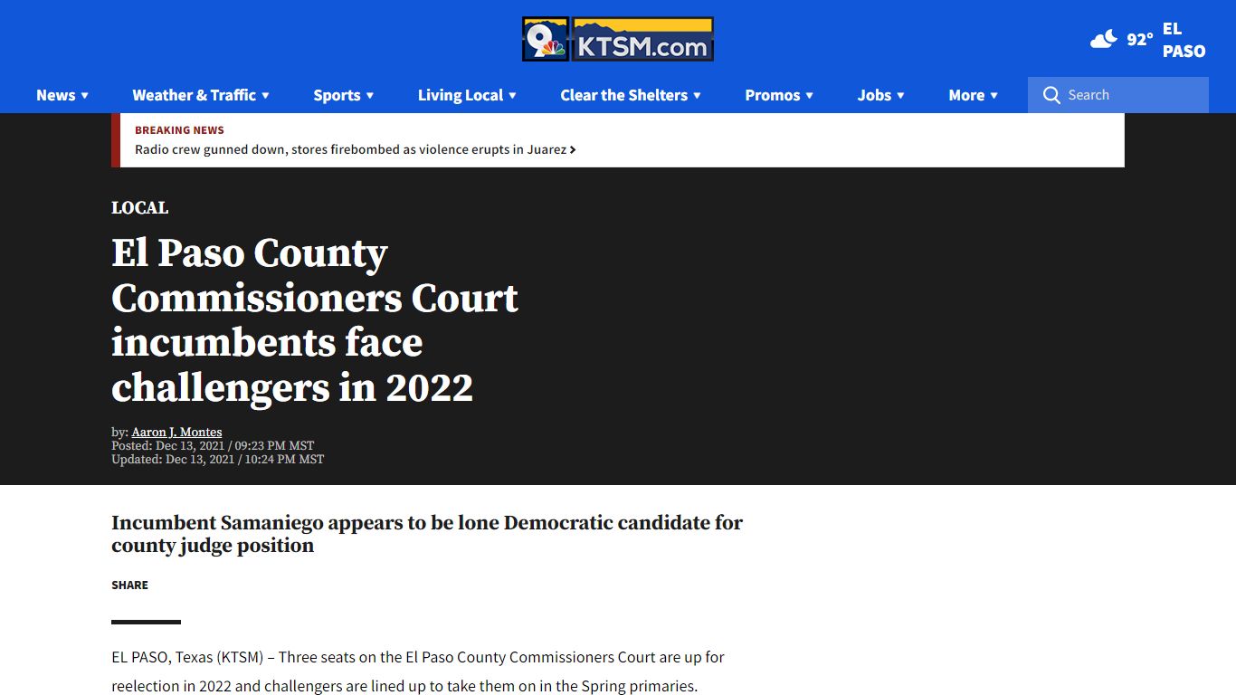 El Paso County Commissioners Court incumbents face ...