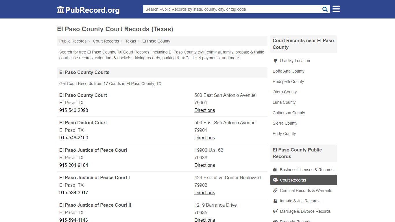 Free El Paso County Court Records (Texas Court Records)